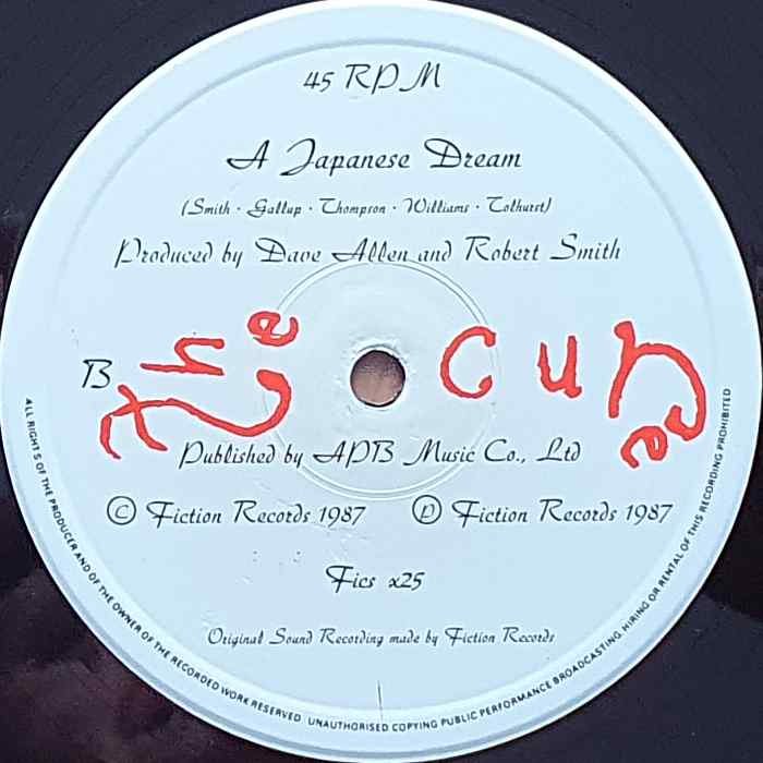 FICSX 25 Why can't I be you The Cure Label
